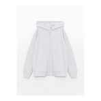LC Waikiki LCW Kids Kapüşonlu Basic Uzun Kollu Kız Çocuk Fermuarlı Sweatshirt (W5)