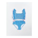 LC Waikiki LCW Kids Kare Yaka Ekose Kız Çocuk Bikini