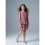 LC Waikiki Lcw Kids Lila Bisiklet Yaka Fırfırlı Taş Detaylı Kız Çocuk Elbise - 13 - 14 Yaş