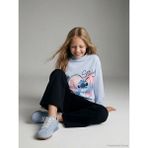 LC Waikiki Lcw Kids Mavi Bisiklet Yaka Stitch Baskılı Kız Çocuk Sweatshirt ve Eşofman Altı - 9 - 10 Yaş