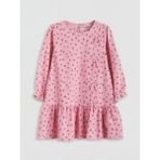 LC Waikiki Lcw Kids Pembe Bisiklet Yaka Çiçekli Fiyonklu Kız Çocuk Elbise - 4 - 5 Yaş