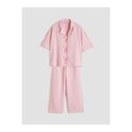 LC Waikiki LCW Kids Pembe Keten Karışımlı Kız Çocuk Bluz ve Pantolon