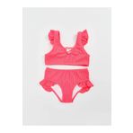 LC Waikiki LCW Kids Pembe U Yaka Dokulu Kız Çocuk Bikini Takım