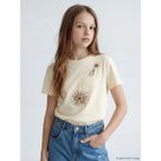 LC Waikiki Lcw Kids Sarı Bisiklet Yaka Boncuklu Kız Çocuk Tişört - 7 - 8 Yaş