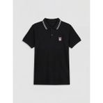 LC Waikiki Lcw Kids Siyah Beşiktaş Baskılı Erkek Çocuk Polo Yaka Pike Tişört - 11 - 12 Yaş