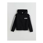 LC Waikiki LCW Kids Siyah Kapüşonlu Kız Çocuk Fermuarlı Sweatshirt