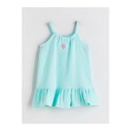 LC Waikiki LCW Kids Turkuaz Çiçekli Kız Çocuk Müslin Elbise