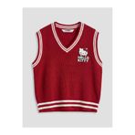 LC Waikiki LCW Kids V Yaka Hello Kitty Nakışlı Kız Çocuk Triko Süveter