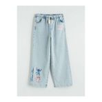 LC Waikiki LCW Kids Wideleg Stitch Baskılı Kız Çocuk Jean Pantolon