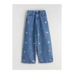 LC Waikiki LCW Kids Wideleg Taşlı Kız Çocuk Jean Pantolon