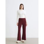 LC Waikiki Lcw Modest Bordo Beli Lastikli Geniş Paça Kadın Eşofman Altı - XL