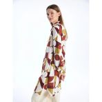 LC Waikiki Lcw Modest Desenli Kadın Gömlek Tunik - Tarçın - 38
