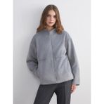 LC Waikiki Lcw Modest Gri Dik Yaka Kadın Kaşe Mont - 42