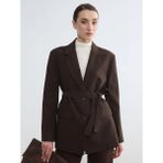 LC Waikiki Lcw Modest Kahverengi Beli Kuşaklı Kadın Blazer Ceket - 40