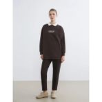 LC Waikiki Lcw Modest Kahverengi Beli Lastikli Kadın Eşofman Altı - 3XL