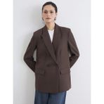 LC Waikiki Lcw Modest Kahverengi Kruvaze Yaka Kadın Blazer Ceket - 44