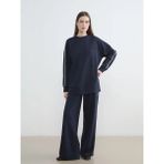 LC Waikiki Lcw Modest Lacivert Beli Lastikli Soft Touch Kadın Eşofman Altı - 3XL
