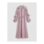 LC Waikiki LCW Modest Lila Dik Yaka Fırfırlı A Kesim Kadın Elbise
