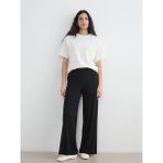 LC Waikiki Lcw Modest Siyah Beli Lastikli Geniş Paça Kadın Eşofman Altı - 3XL