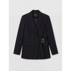 LC Waikiki Lcw Modest Siyah Kruvaze Yaka Kadın Blazer Ceket - 40