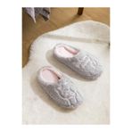 LC Waikiki LCW STEPS Gri Kedi Nakışlı Pelüş Kadın Ev Terliği