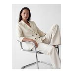 LC Waikiki LCW STUDIO Bej Kruvaze Yaka Keten Karışımlı Kadın Blazer Ceket