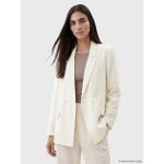 LC Waikiki Lcw Studıo Ekru Kruvaze Yaka Kadın Blazer Ceket - 36