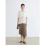 LC Waikiki Lcw Vision Bej Beli Lastikli Asimetrik Kesim Etek - XL