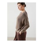 LC Waikiki LCW Vision Bisiklet Yaka Ajurlu Oversize Kadın Triko Kazak