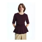 LC Waikiki LCW Vision Bordo Bisiklet Yaka Peplum Bluz