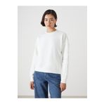 LC Waikiki Lcw Vision Ekru Bisiklet Yaka Nakışlı Oversize Kadın Kalın Sweatshirt