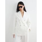 LC Waikiki Lcw Vision Ekru Kruvaze Yaka Kadın Blazer Ceket - 3XL