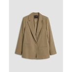 LC Waikiki Lcw Vision Haki Çizgili Keten Karışımlı Kadın Blazer Ceket - 3XL