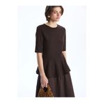 LC Waikiki LCW Vision Kahverengi Bisiklet Yaka Peplum Bluz