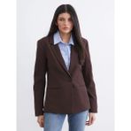 LC Waikiki Lcw Vision Kahverengi Krep Kadın Blazer Ceket - 2XL