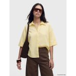 LC Waikiki Lcw Vision Sarı Oversize Poplin Kadın Gömlek