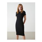LC Waikiki LCW Vision Siyah Bisiklet Yaka Bodycon Elbise