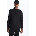 LC Waikiki Lcw Vision Slim Fit Uzun Kollu Armürlü Erkek Gömlek - Siyah