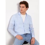 LC Waikiki Lcw Vision Slim Fit Uzun Kollu Keten Karışımlı Erkek Gömlek - Mavi