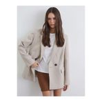 LC Waikiki LCW VisionBej Kruvaze Yaka Kadın Kaşe Blazer Ceket