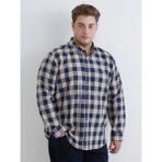 LC Waikiki Lcwaıkıkı Classic Bej Büyük Beden Regular Fit Uzun Kollu Ekose Gabardin Erkek Gömlek