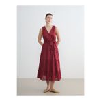 LC Waikiki LCWAIKIKI Classic Kruvaze Yaka Kuşaklı Katkat Poplin Elbise