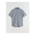 LC Waikiki LCWAIKIKI Classic Regular Fit Kısa Kollu Çizgili Armürlü Erkek Gömlek