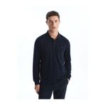 LC Waikiki LCWAIKIKI Classic Yeni Lacivert Polo Yaka Uzun Kollu Erkek Sweatshirt