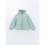 LC Waikiki Lcwk Kapüşonlu Kız Çocuk Şişme Mont - 8 - 9 Yaş - Yeşil