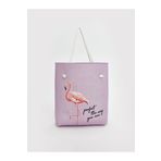 LC Waikiki Lila Flamingo Baskılı Kadın Plaj Çantası