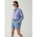 LC Waikiki Mavi Çizgili Oversize Oxford Kadın Gömlek