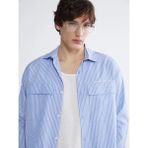Lc Waikiki Mavi Loose Fit Çizgili Erkek Gömlek