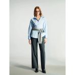 LC Waikiki Mavi Oversize Poplin Kadın Gömlek