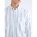 Lc Waikiki Mavi Regular Fit Çizgili Armürlü Erkek Gömlek - 2XL